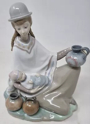 Buy Lladro Figurine - Peruvian Girl With Baby 4822 • 129.99£