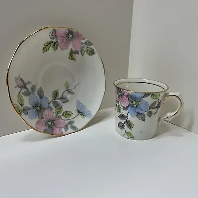 Buy 1900’s Floral Teacup & Saucer Porcelain Gold Trim Salisbury England Bone China • 47.39£