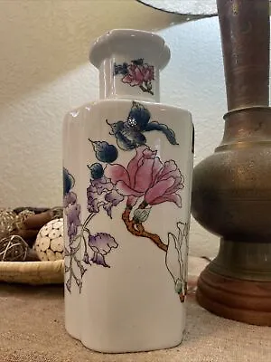 Buy Vintage Nora Fenton Design Hand-Decorated Chinoiserie Floral Porcelain Vase 12” • 52.86£