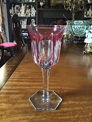 Buy RARE EARLY RHIN Baccarat MALMAISON Water Goblet 7 1/2  ROSE RED COLOR UNMARKED • 24.15£