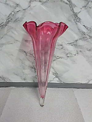 Buy Antique Victorian Cranberry Glass Epergne Vase • 15£