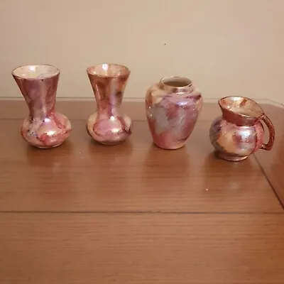 Buy Joblot Miniature J Fryer Oldcourt Ware Pink Lustre Handpainted  Bud Vases/Jug • 11.50£