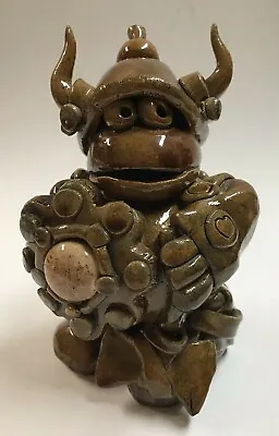 Buy Vintage Studio Folk Art Pottery Viking Animal Figurine Brown Glaze Sculpture Odd • 28.88£