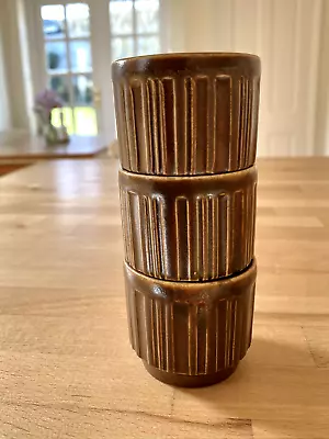 Buy Vintage Midcentury Pottery Egg Cups Brown Biltons Made In England (Set Of 3) • 7.50£