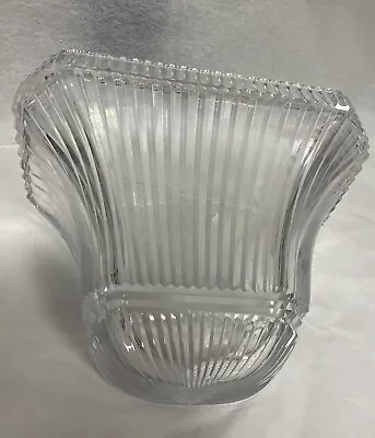Buy Art Deco Large Wall Vase Pressed Glass 13x9x5 Inch Corinthian Lines • 14.99£