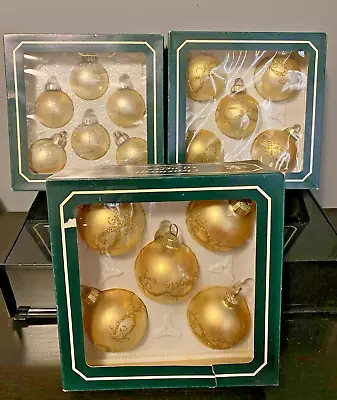 Buy Gold & Silver Glass Ornaments Glitter Ball & Starburst Set Of 16 Austria Vintage • 32.26£