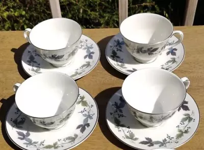 Buy Royal Doulton Burgundy Cup And Saucer Set Made In England Set Of 4 • 36.64£
