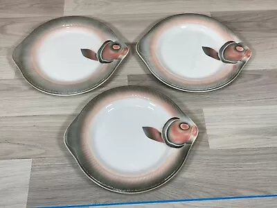 Buy Digoin Sarreguemines Fish Plate X3 France Ceramic • 39.88£