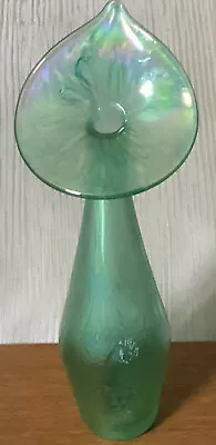 Buy Heron Glass Vintage Jack In The Pulpit Irridescent Vase Green/Blue Colour • 27£