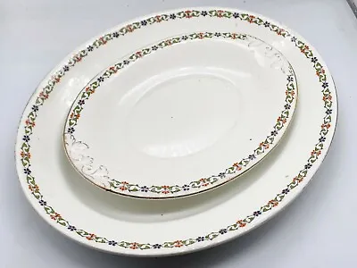 Buy Antique John Haddock & Sons Royal Vitreuous 2 Serving Platter Plates Plate Tray  • 28.99£