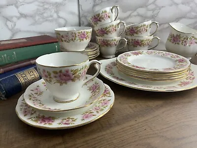 Buy Vintage Duchess Bone China Tea Set Summer Glory Gold Flowers 336 Cups Plates • 30£