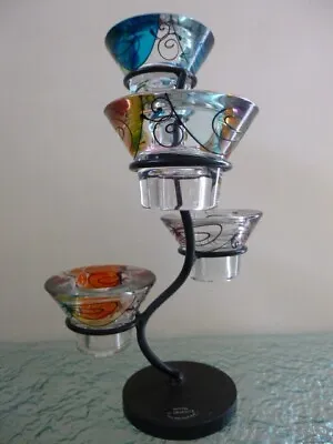 Buy M Draksler Handmade Tea-light Candle Holder Candelabra Slovenia Glass • 29.99£