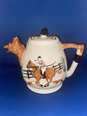 Buy VINTAGE PORTLAND POTTERY FOX HUNTING TEAPOT ENGLAND Collectable  Decorative • 7£
