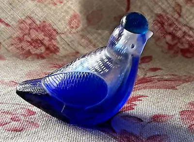 Buy Vintage Rare Chinese Cobalt Blue Peking Glass Snuff Bird Bottle • 100£