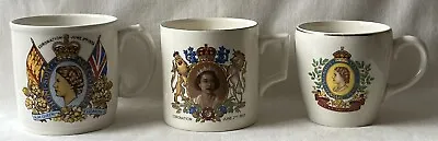 Buy Three Pottery Queen Elizabeth II 1953 Coronation Mugs. • 6£