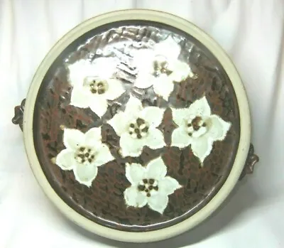 Buy Pauline Ashley Serving Tray Vintage Mid Century Studio Pottery Brown Floral • 49.99£