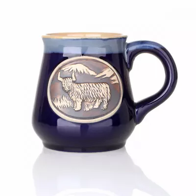 Buy Highland Cow Stoneware Mug - Scottish Beef Ceramic Mug - Blue • 18.96£