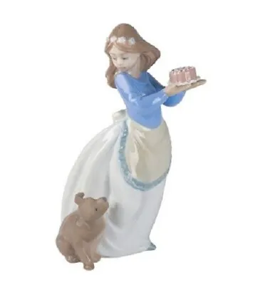 Buy Nao Porcelain By Lladro Figurine Puppys Birthday 2001045  Was £70.00 Now £59.50 • 59.50£