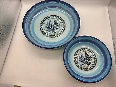 Buy Vtg TRE CI Blue Herb 5 Piece Pasta Set  13  Serving Bowl & Four 8” Made In Italy • 62.43£