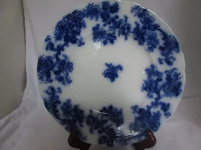 Buy Antique Flow Blue LANCASTER Dinner Plate 9  New Wharf Pottery • 24.93£