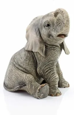 Buy Sitting African Elephant Statue By Leonardo - Elephant Ornament Figurine • 25.99£