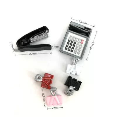 Buy 6PC Dolls House Miniatures 1:12 Scale Calculator Clip Stapler Office Study Set • 7.55£