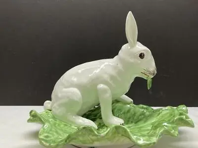 Buy Meiselman Imports Rabbit Cabbage Leaf Serving Platter Bassano Italy Vtg Easter • 43.33£