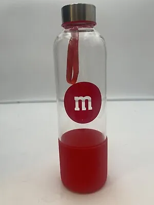Buy M&M's BRAND 22 Oz Clear Glass Water  BOTTLE WITH RED SILICONE SLEEVE • 22.17£