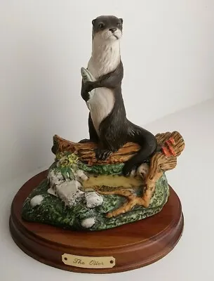 Buy Royal Doulton Otter 1989 Signed Wildlife Collection And Wood Stand 23cm Tall • 25.80£
