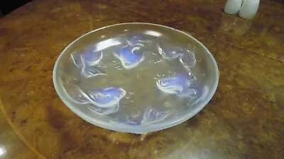 Buy Sabino France Glass Centerpiece Bowl Opalescent With 6 Swallows Fish • 165£
