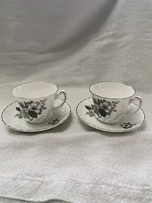 Buy Silver Wedding Anniversary Fine Bone China Cups And Saucers • 5£