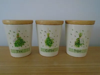 Buy Cloverleaf Fine Herbs Tea, Coffee And Sugar Storage Jars Cannisters • 5£