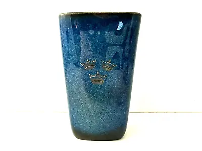 Buy Gustavberg Lagun Vase Blue Mid Century Stoneware 1970's Sven Johnson Design • 34.52£