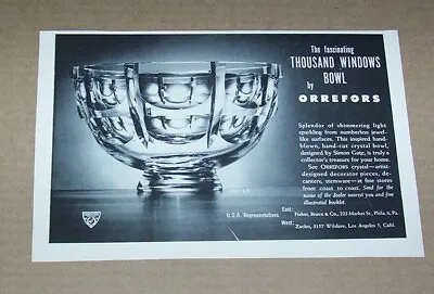 Buy 1954 Print Ad-Orrefors Crystal Glass Thousand Windows Bowl Glassware Advertising • 6.64£