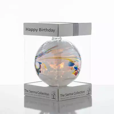 Buy Happy Birthday Gift Sienna Glass Hand Crafted Glass Ball Ornament Gift Present • 14.99£