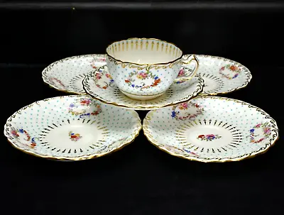 Buy 6 Pc - Antique Mintons 57529 - Made For Caldwell & Co - 1 Cup 5 Saucers (156) • 265.63£