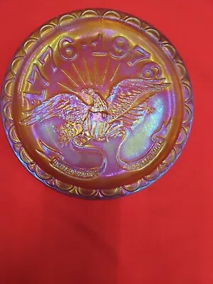 Buy Vtg Indiana Carnival Glass Commemorative Coin Collector Plate Bicentennial 1976  • 3.79£
