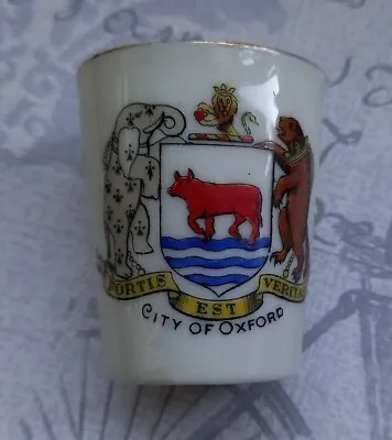 Buy Antique City Of Oxford Tak O' Thimble Full Crested Ware Tot Cup Carlton China  • 12.50£