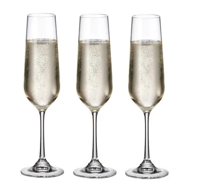 Buy Clearance Last Set Of 6 - Bohemia Crystal Champagne Flutes Glasses - 190ml H22cm • 23.74£