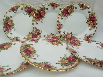 Buy Set Of 6 Vintage Royal Albert Bone China Old Country Roses Fluted Side Plates • 35£