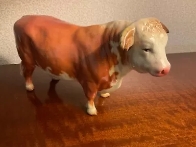 Buy Beswick Vintage Hereford Bull 949. Tan And White Gloss, 1941-57 Excellent Cond. • 160£