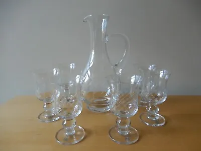 Buy Austrian, Oberglass, Cut Glass Port/Sherry Set, Decanter/Carafe/Jug & 6 Glasses • 32.50£