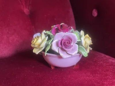 Buy Vintage Staffordshire Floral Bone China Flowers Roses Vase England Ornament • 9.99£