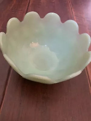 Buy Vintage Rare Jadeite Scalloped Edge Footed 1940's Candy Bowl 5-1/4  • 38.57£