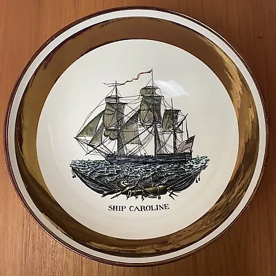 Buy Large Vintage Gray's Pottery Ship Caroline Decorative Lustre Bowl Sailing Ship  • 90£