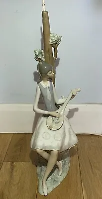 Buy Beautiful Porcelain Lladro Table Lamp Girl Playing Mandolin Figurine • 49£