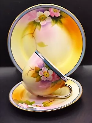 Buy Noritake, 3 Pieces Tea Set Cup, Saucer & Side Plate, Made In Japan, Vintage • 9.95£