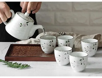 Buy Japanese Chinese Blossom Teapot & 5 Teacups Set With Stainless Steel Infuser • 29.99£