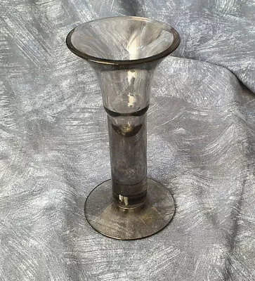 Buy WEDGEWOOD — LEAD CRYSTAL — SMOKED GLASS — CANDLE STICK — LABELLED — 1980s. • 42.50£