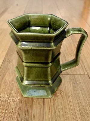 Buy Holkham Olive Green Hexagonal Stoneware Mug Vintage 5” Tall • 9.99£